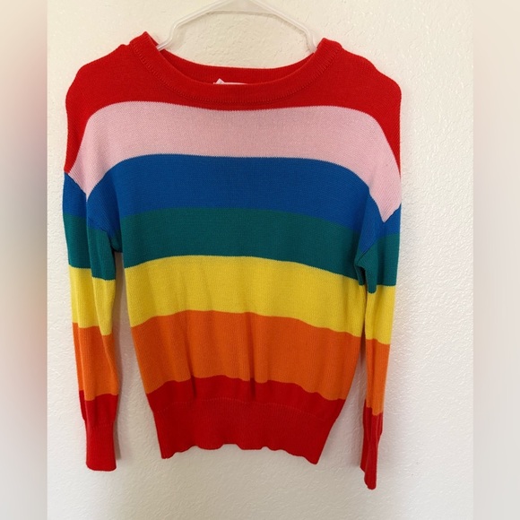Elodie Sweaters - Elodie Multicolor Striped Crew Neck Sweater